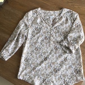 Floral quarter sleeve blouse